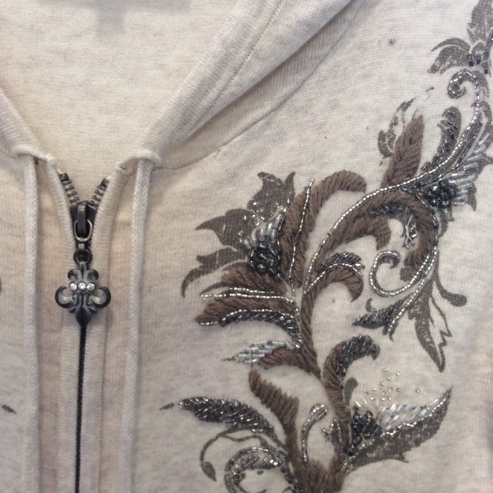 Miss Me beaded full zip sweater